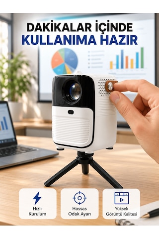 Ultra Hd Çözünürlüklü Taşınabilir Projektör 1920x1080 Piksel Görüntü Kalitesi Yeni Nesil 74391577