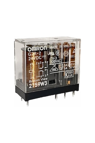 Omron G2r-2 24vdc 5a Çift Kontak 8 Pin Power Relay Güç Rölesi