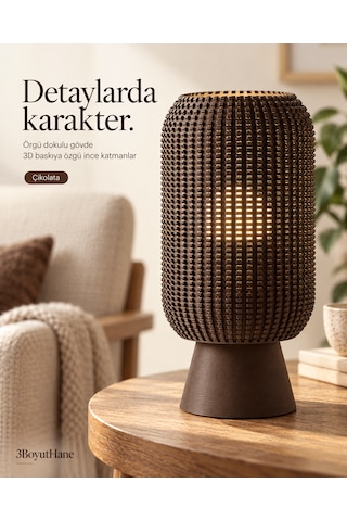 Modern Dekoratif Masa Lambası Salon Ve Yatak Odası İçin Abajur, 10 Renk Seçeneği, E14 Led Uyumlu Kahverengi