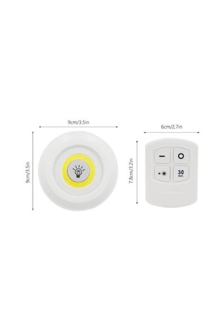 3&apos Lü Uzaktan Kumandalı Pilli Yapışkanlı Kablosuz Led Spot Lambalar
