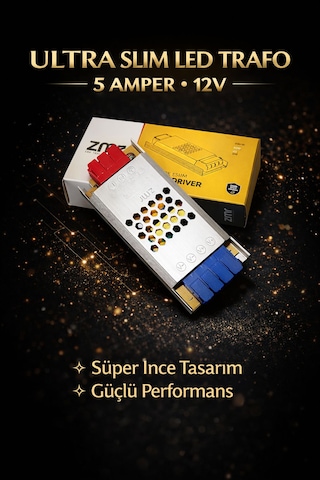 Ultra Slim Led Trafo 5 Amper,12 Volt -