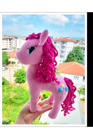 Amigurumi My Little Pony Pinkie Pie Pembe Unicorn Oyuncak At