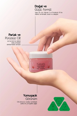 Naturix Vücut Peelingi Çilekli Arındırıcı Ve Nemlendirici 250 Ml