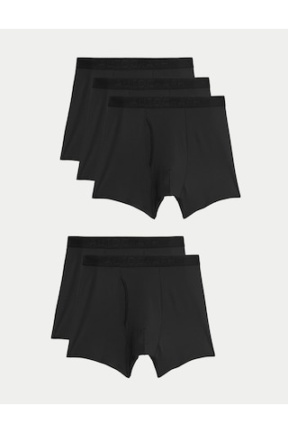 Marks & Spencer 5’li Pamuklu Stretch Cool & Fresh Boxer T14005386A Siyah