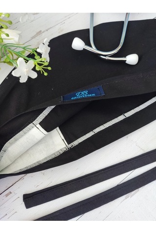 Tesettür Siyah Tek Renk Cerrahi Bone Doktor Hemşire Sağlıkçı Bonesi Geniş Kesim