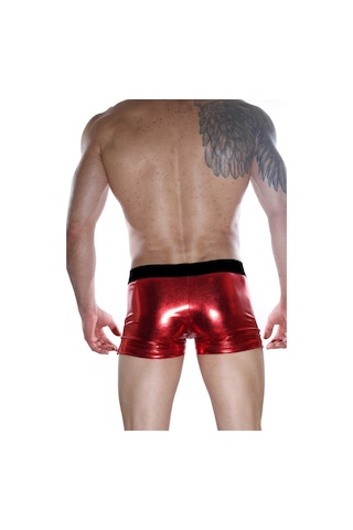 Erkek Kırmızı Fantezi Giyim Deri Görünümlü Boxer Hf012102