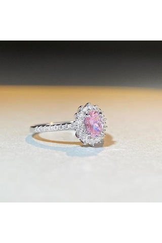 Tancise 925 Ayar 5 7 Pembe Parmak Kadın Ins Tarzı Basit Çok Yönlü Kar Tanesi Yüzük Yüksek Karbon Parmak Pembe