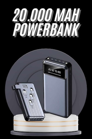 Hızlı Şarj Özellikli 20.000 Mah Dijital Göstergeli Usb Girişli Android Ve İos Uyumlu Powerbank Diğer