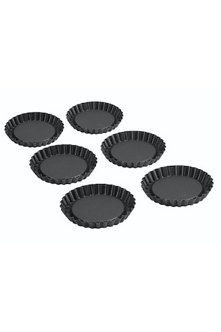 Fisko Tart Kalıbı Seti 6'lı - 11 Cm Siyah