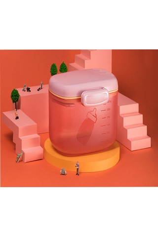 Geeroyoo Pembe Çift Katlı Muhafaza Kutu - Süt Tozu İçin, Nem Engelleme Ve Taze Tutma Özelliği, Taşınması Kolay, Farklı Miktarlarda Saklama