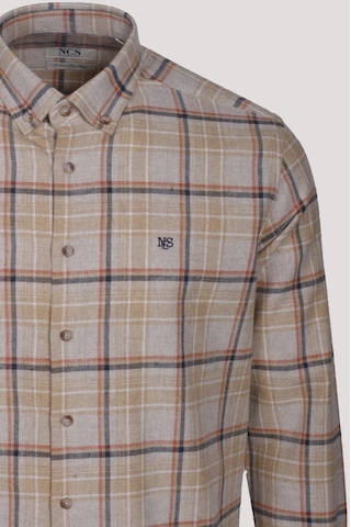 Erkek Gömlek Camel Uzun Kol Ekose Kareli Flanel Yün Tuşeli Slim Fit Düğmeli Yaka Shirt Ncs Jeans 7269-camel Camel