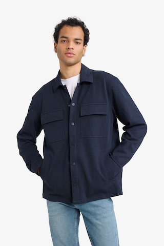 Defacto Regular Fit Klasik Yaka Cepli Çıtçıtlı Esnek Kumaş Gömlek Ceket F8525ax26spnv64 Lacivert-nv64