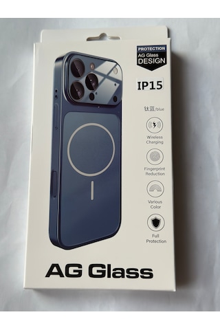 İphone 15 Ag Glass Magsafe Siyah Kaliteli Kılıf Yeni Trend Şok Emici & Tam Koruma, 5 Renk Lacivert