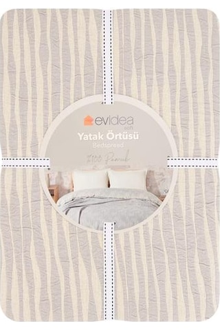 Evidea Soft Çift Kişilik Çizgili Yatak Örtüsü - Gri - 225x250 Cm Gri