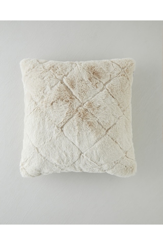English Home Soft Touch Rabbit Pelüş Kırlent Kılıfı 45x45 Cm Bej Bej