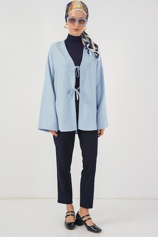 Bigdart Keten Tesettür Kimono 5968 - Mavi