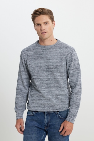 AC&Co / Altınyıldız Classics Erkek A.GRI-LACI Recycle Standart Fit Bisiklet Yaka Desenli Triko Kazak ET4921100021AGL3XL Açık Gri - Lacivert