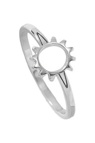 Chavin Çelik Silver Güneş Model Bayan Yüzük Ev35by 001