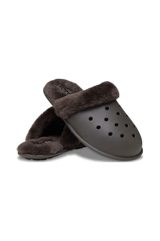 Crocs Classic Fuzz Scuff Terlik Kahverengi