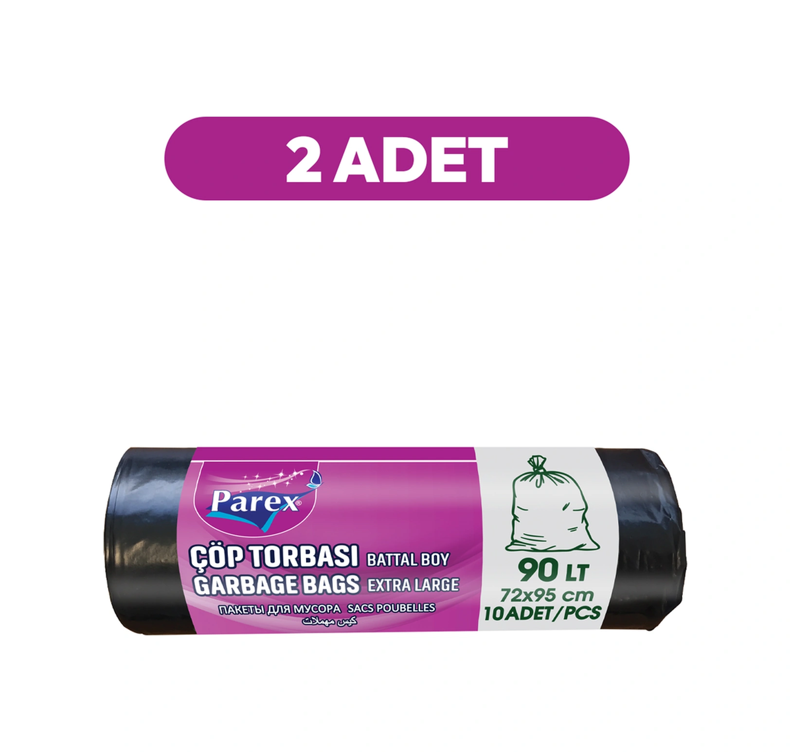 Professional 10'lu Çöp Torbası Battal Boy 72 X 95 Cm İkili Paket