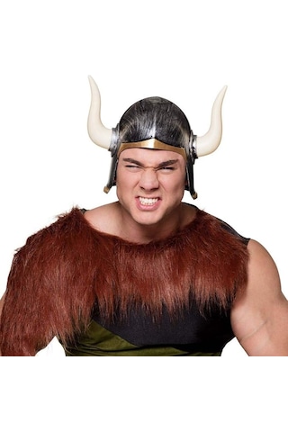 Hmngoakkllby Mega Boynuzlu Viking Ivar Kaskı Eskitilmiş Desen Gümüş Renk Akllhmng