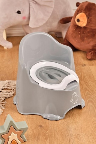 Flosoft Lazımlık Kaydırmaz Tabanlı Kapaklı Çıkarılabilir Çocuk Tuvalet Eğitimi Oturağı Gri