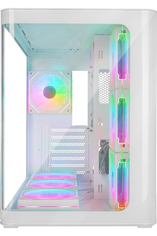 Rampage Loopy Beyaz 7 12cm Argb Fan Kontrolcü Temperli Cam Kumandalı Atx Mid-t Gaming Oyuncu Kasası