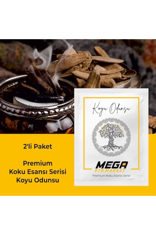2'li Paket Araba Havalandırma Klima Koku Klipsi Yedek Kartuş Pedi 5 Ad. Premium Koyu Odunsu