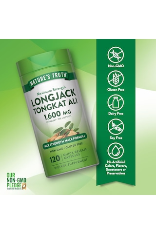 Nature's Truth Longjack Tongkat Ali 1600 Mg 120 Kapsül Usa Menşeii Dmmedicineden