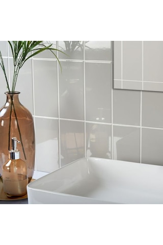 VitrA 10x20 Color Ral 7047 Açık Gri Parlak Duvar Seramiği