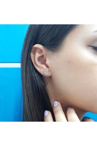 Lova Pırlantalı Oval Morganit Anturaj Küpe - 3070019