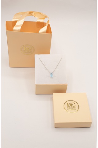 Doğan Diamond 925 Ayar Gümüş Rodium - Altın Kaplama 3 Ct Yarı Değerli Mavi Topaz Damla Taşlı Bileklik– Raccolta Di Gocce