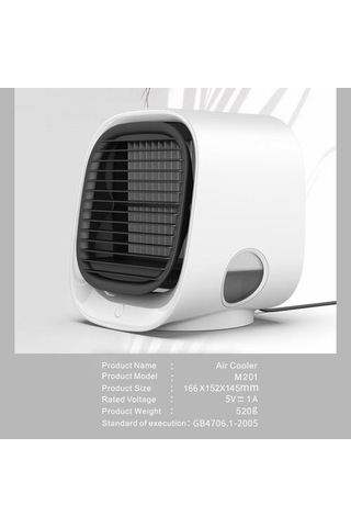 Hava Soğutucu Fan Mini Masaüstü Klima Gece Işık İle Mini Usb Su Soğutma Fanı Nemlendirici Arıtma Çok Işlevli Yaz Hayranları Xhw3mz Beyaz