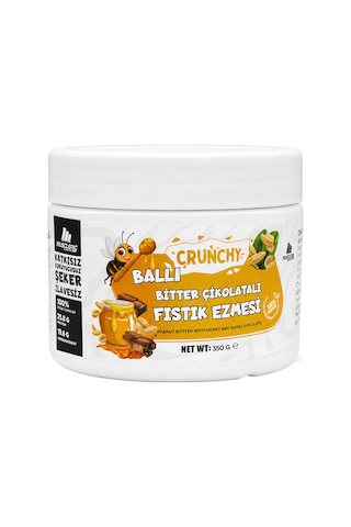 Mustang Nutrition Ballı Bitter Çikolatalı Crunchy Fıstık Ezmesi 350 Gr 25,08 Gr Protein + 40 Gr Fıstık Ezmesi Hediyeli