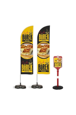 Börek Temalı 2 Yelken Bayrak ve Duba Paketi