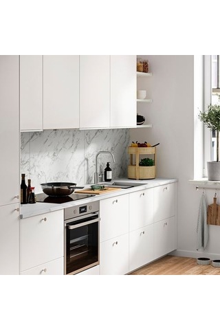 Ikea Lysekıl Çift Taraflı Duvar Paneli, Beyaz Canlı Mermer Görünümlü, 119,6x55 Cm