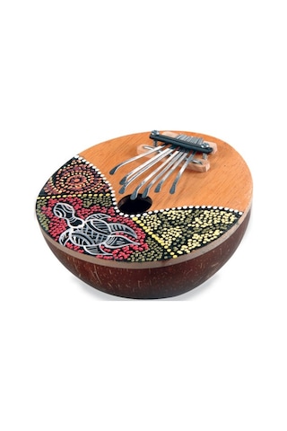 Hindistan Cevizinden El Yapımı Mini 7 Sesli Kalimba