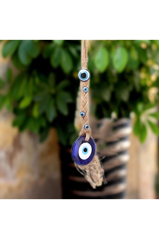 Kangvka Mavi Göz Cam Büyüsi: Doğal Jüt Ip İle Duvar Dekoru, Kötü Gözden Korumak Ve Ev/garden Zenginleştirmek İçin