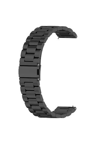 Caseonn Realme Techlife Watch R100 Kordon Paslanmaz Çelik Metal Kayış Siyah
