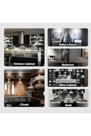 Springsun Usb Şarjlı Hareket Sensörlü Led Gece Lambası, 3500k Islak Beyaz Işık, 60lm, Dimmable, Zamanlayıcı, Manyetik Montaj, Uzaktan Kumanda Pil Dahil Beyaz