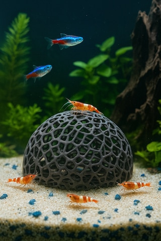 Karides Akvaryumu Için Gözenekli Gri Saklanma Mağarası Cave Dom