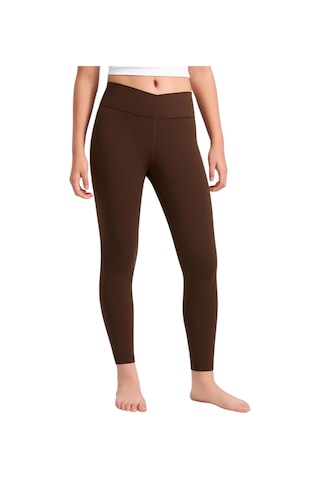 Erdem Kıds Kız Çocuk Cepli Kruvaze Kemer Yüksek Bel, Günlük, Koşu, Yürüyüş, Yoga, Spor, Egzersiz, Fitness Tayt Kahve Kahve