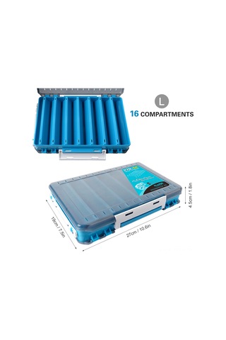 Tenfowee Büyük Boy Yeşil İki Yönlü Balık Olta Kutusu - Organize Olta Aksesuarları, Cam Kapağı, Su Çıkartma Delikleri, Taşınabilir Kollü