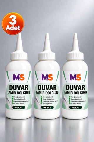 3 Adet Hazır Duvar Tamir Dolgusu Beyaz 220 Gr Macunu Zemin Alçı Sıva Çatlak Boşluk Onarıcı Giderici 1 Adet