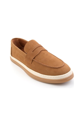 Taba Hakiki Deri Erkek Loafer Ayakkabı E01594324101 Taba