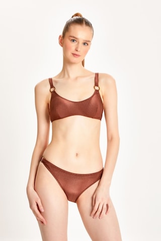Too Salty Swimwear Kadın Halka Aksesuarlı Bralet Bikini Takımı 24s123st Kahverengi