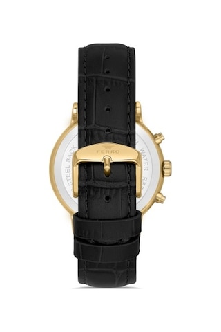 Ferro Quartz Deri Siyah 41 Mm Fonksiyonları Aktif Erkek Kol Saati
