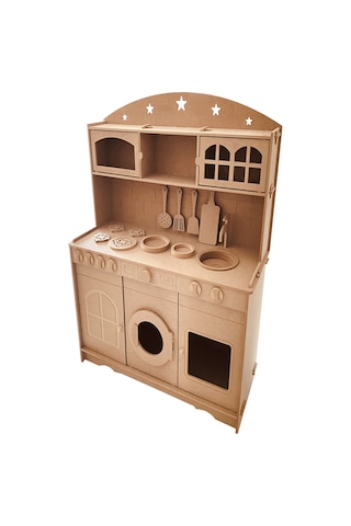 Mutfak Montessori Boyanabilir Büyük Boy Oyuncak Set + 2 Adet Boya ve Fırça VEYA Önlük