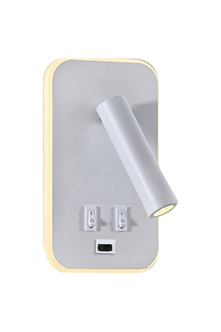 Ayarlanabilir Duvar Lambası Başucu Çalışma Odası Okuma Aplik Lambası Beyaz Beyaz