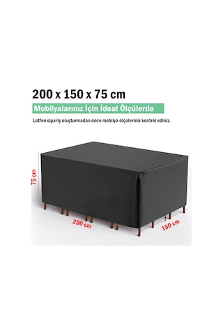 Bahçe Mobilya Koruma Örtüsü Branda 200x150x75 Cm Su Geçirmez